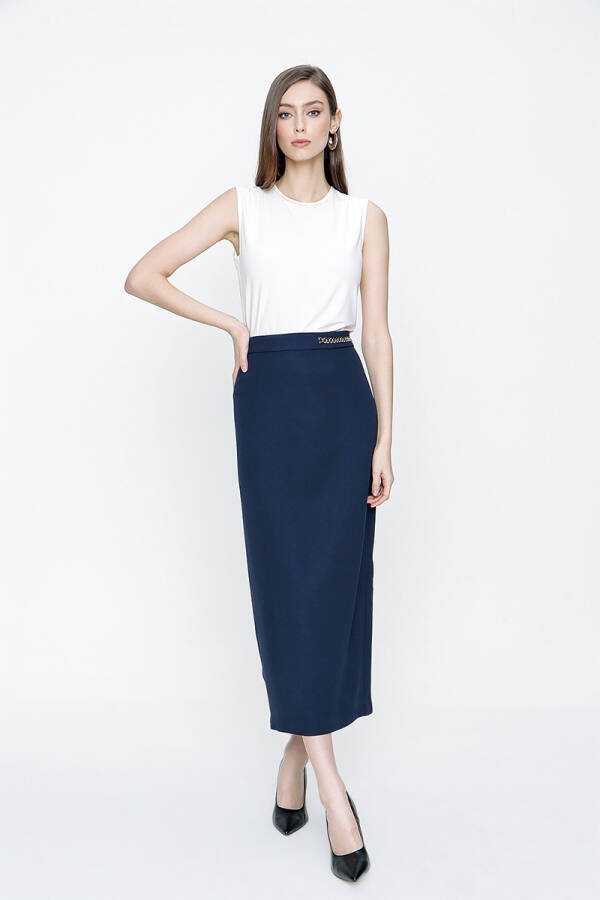 Lacivert Zincirli Etek - 3