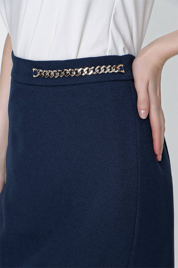 Lacivert Zincirli Etek - 5