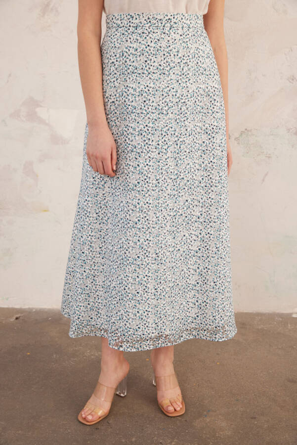 Lacivert Jakarlı Keten Etek - 6