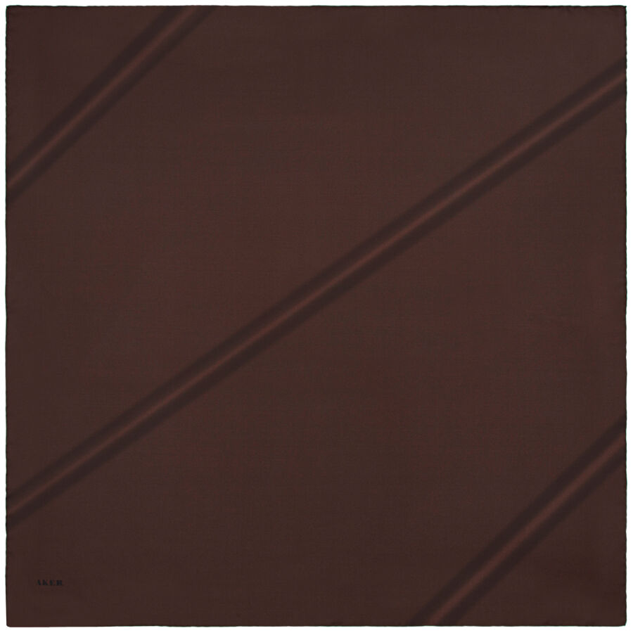 Kahverengi 100X100 Düz İpek Twill Eşarp - 1