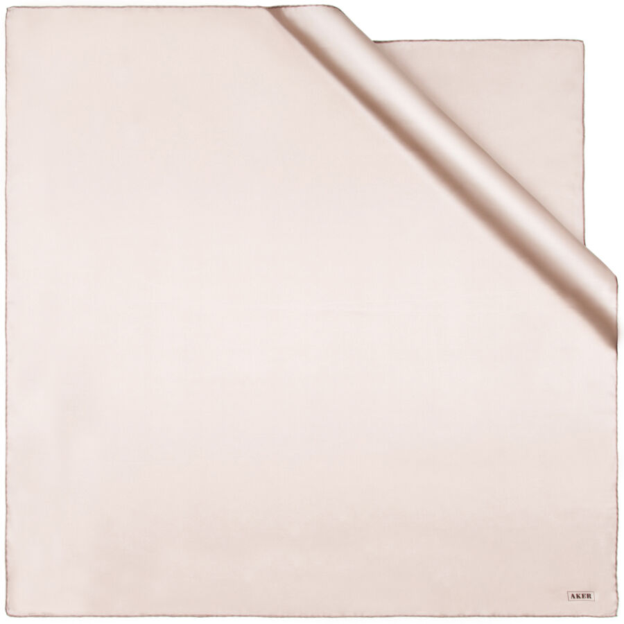 Pudra 100X100 Düz İpek Twill Eşarp - 1