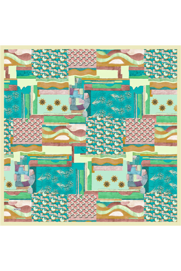 Yeşil 100X100 Arancia Omuz Şalı - ARANCIA