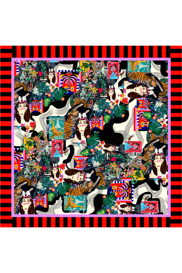 Kırmızı 100X100 Omuz Şalı - ARANCIA