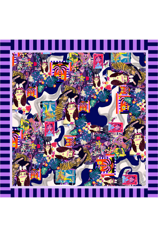 Mor 100X100 Omuz Şalı - ARANCIA