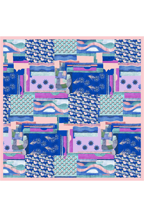 Mavi 100X100 Arancia Omuz Şalı - ARANCIA