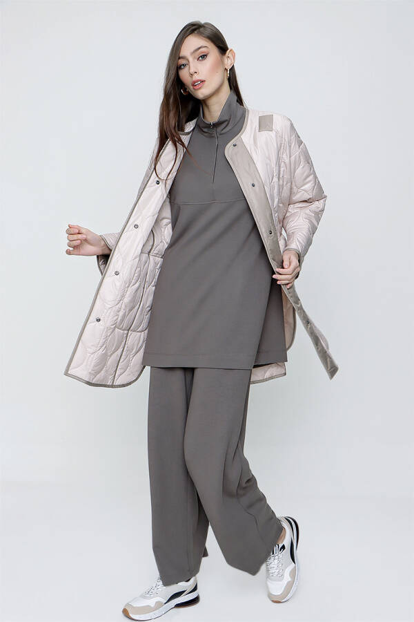 Taş Rahat Kesim Kapitone Mont - 1