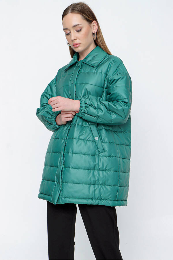 Yeşil Şişme Mont - 4