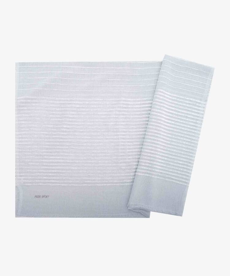 Gri 75X200 1042BRL Kadife Şeritli Şal - Aker Sport