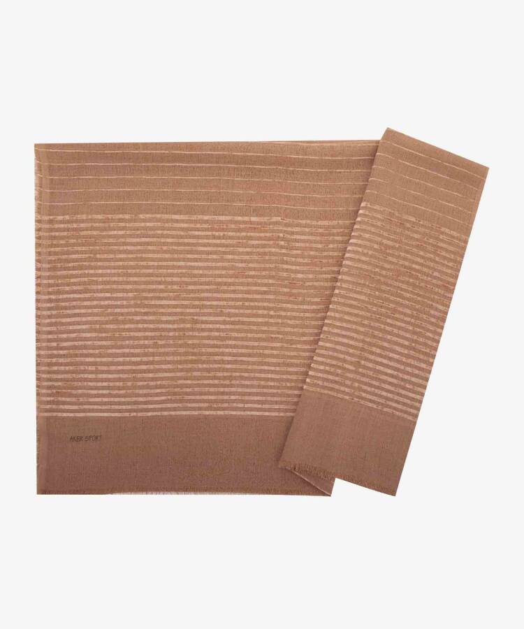 Vizon 75X200 1042BRL Kadife Şeritli Şal - Aker Sport