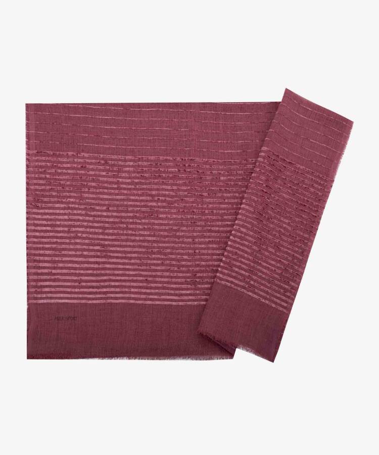 Gül Kurusu 75X200 1042BRL Kadife Şeritli Şal - 1