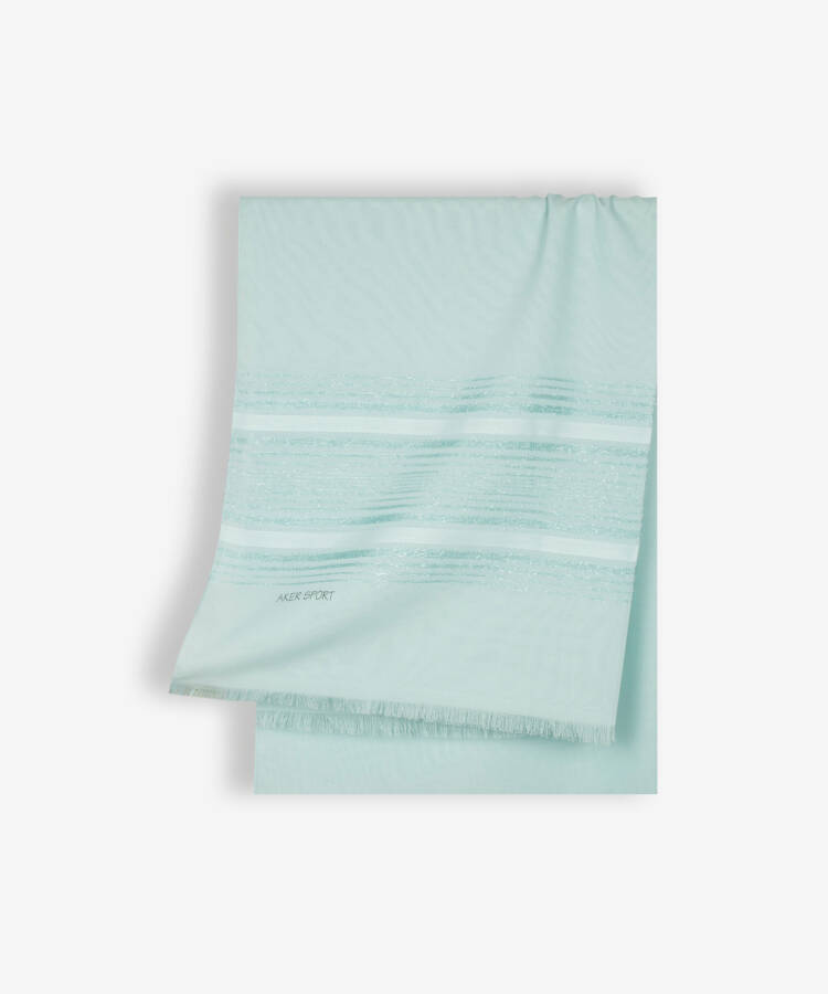 Açık Yeşil 70X200 Simli Şifon Şal - Aker Sport