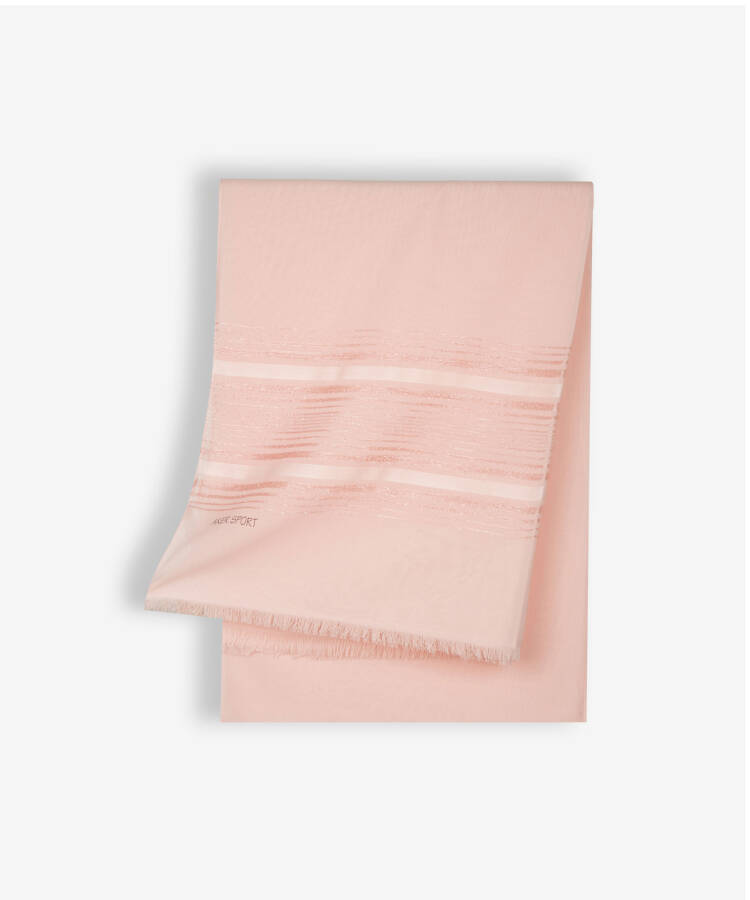 Pembe 70X200 Simli Şifon Şal - 1