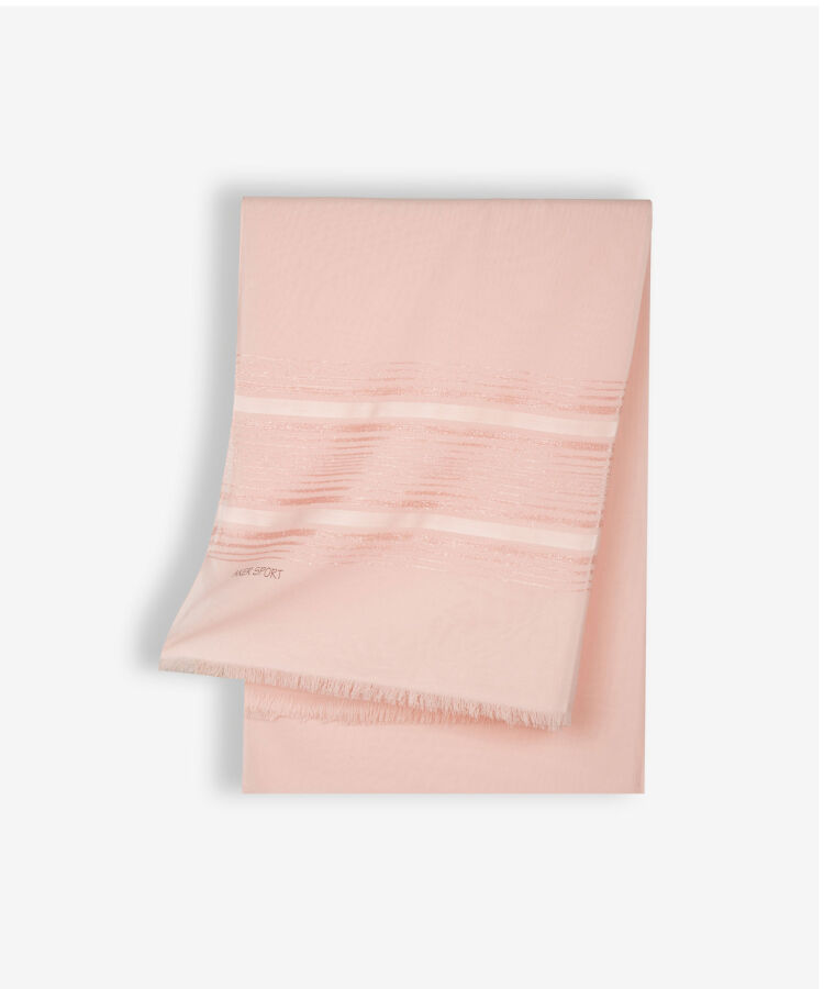 Pembe 70X200 Simli Şifon Şal - 1