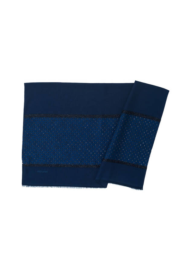 Lacivert 70X200 1060300 Simli Jakar Şal - Aker Sport