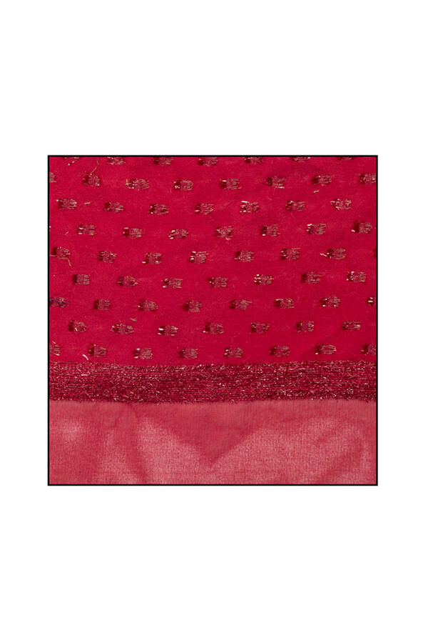 Bordo 70X200 1060300 Simli Jakar Şal - 1