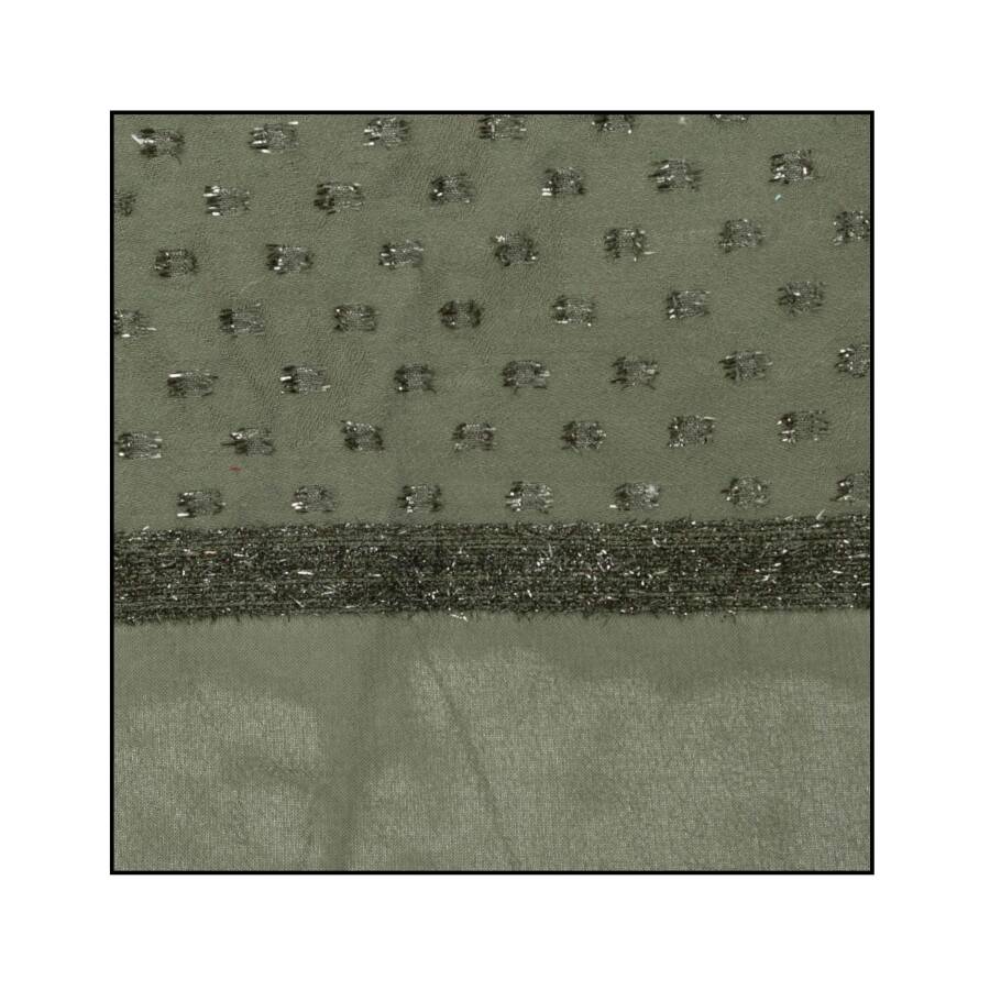 Yeşil 70X200 1060300 Simli Jakar Şal - 1