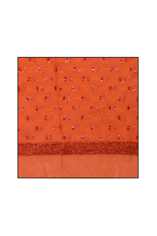 Turuncu 70X200 Simli Jakar Şal - 1