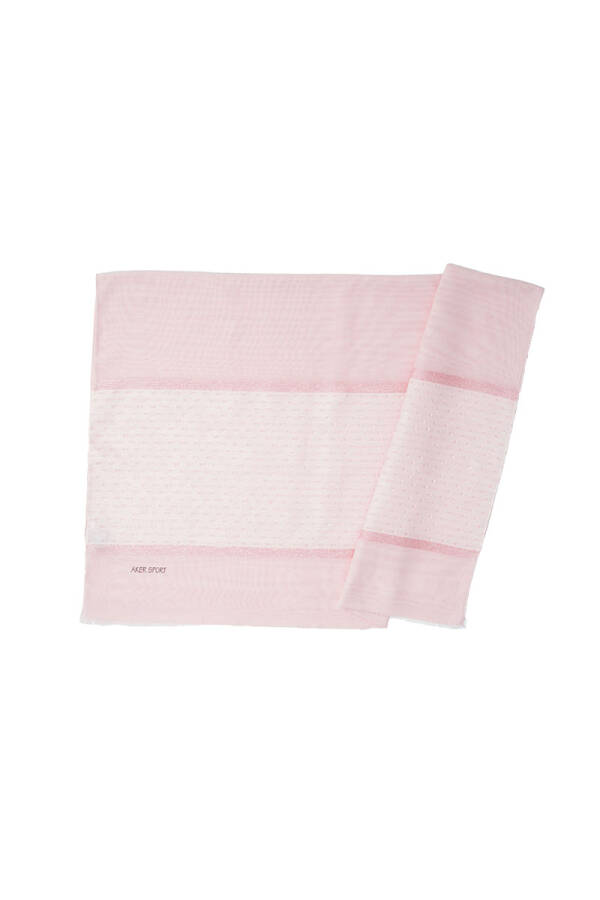 Pembe 70X200 Simli Jakar Şal - Aker Sport