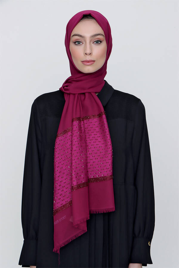 Mürdüm 70X200 1060300 Simli Jakar Şal - Aker Sport (1)