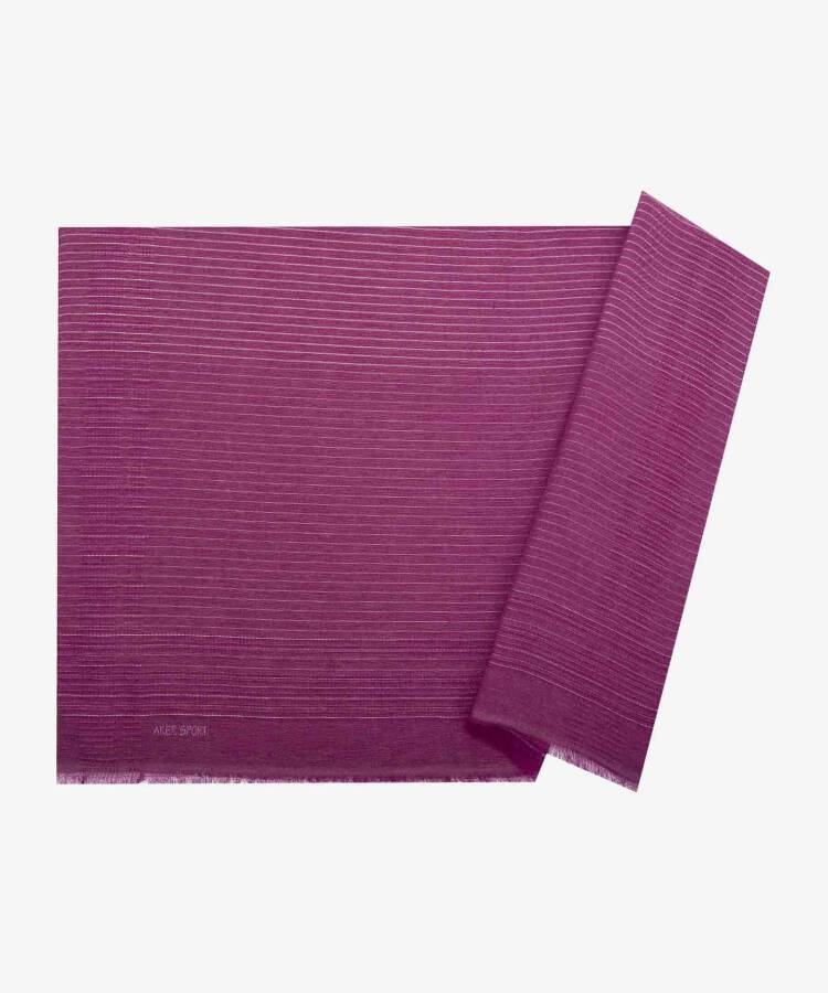 Mürdüm 80 X 200 CM 1070100 Simli Çizgili Şal - 1