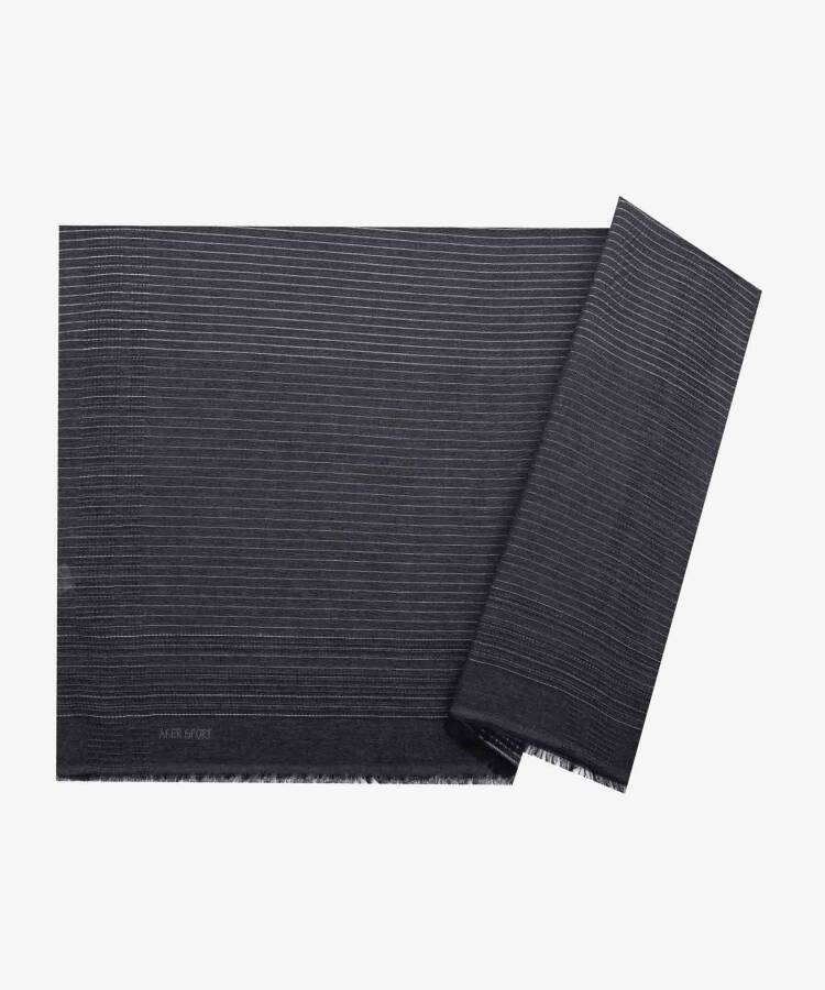 Siyah 80 X 200 CM 1070100 Simli Çizgili Şal - 1