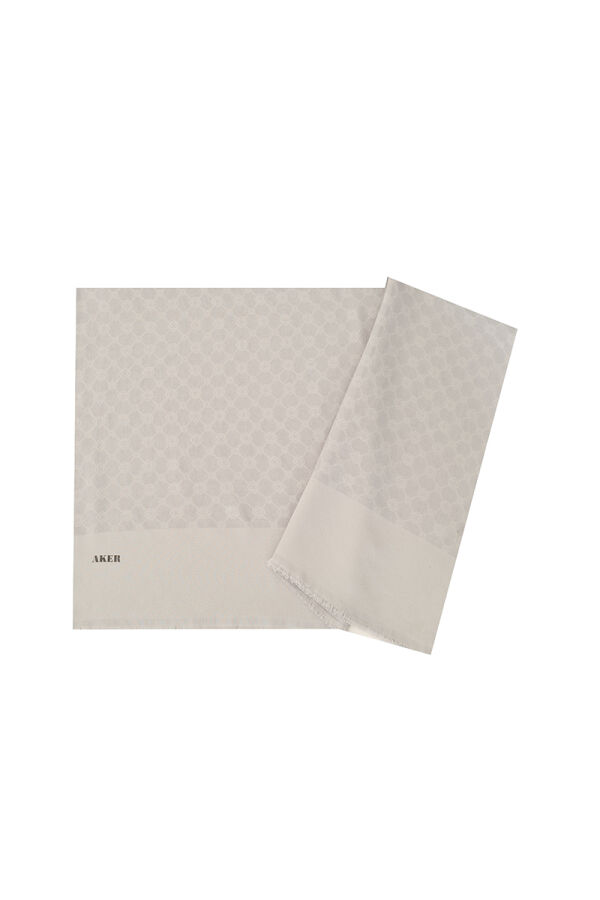 Açık Gri 75X190 CM Elegance Monogram Şal - 1