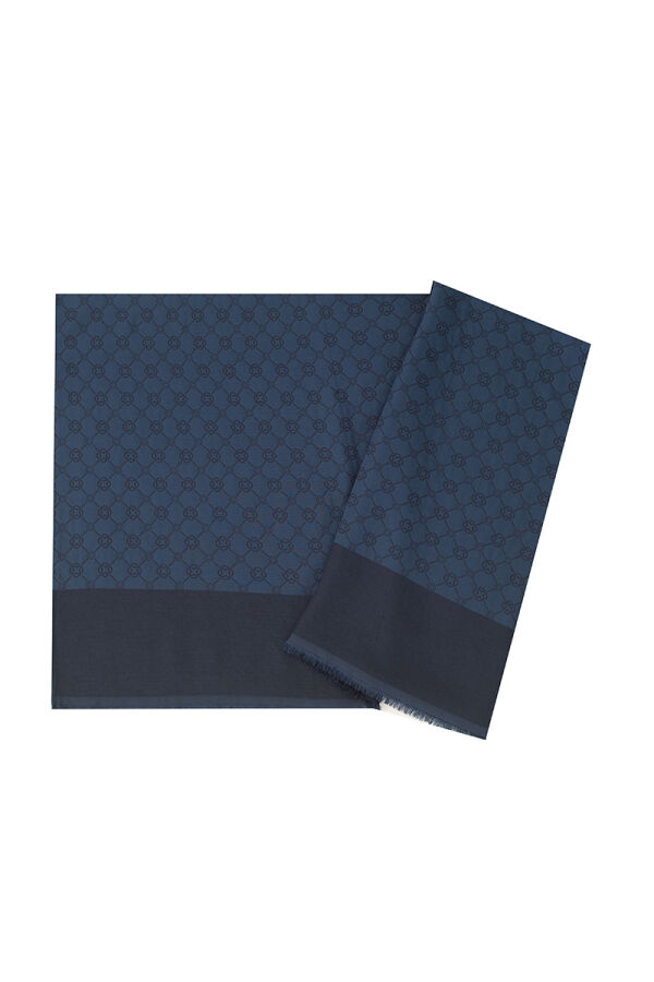 Lacivert 75X190 CM Elegance Monogram Şal - 1
