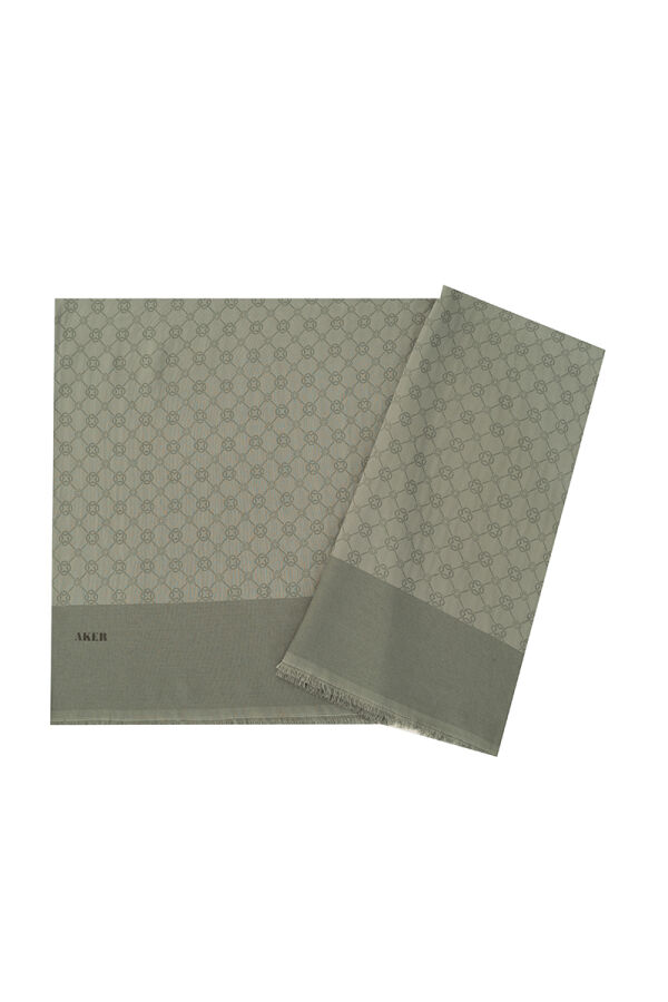Yeşil 75X190 CM Elegance Monogram Şal - Aker