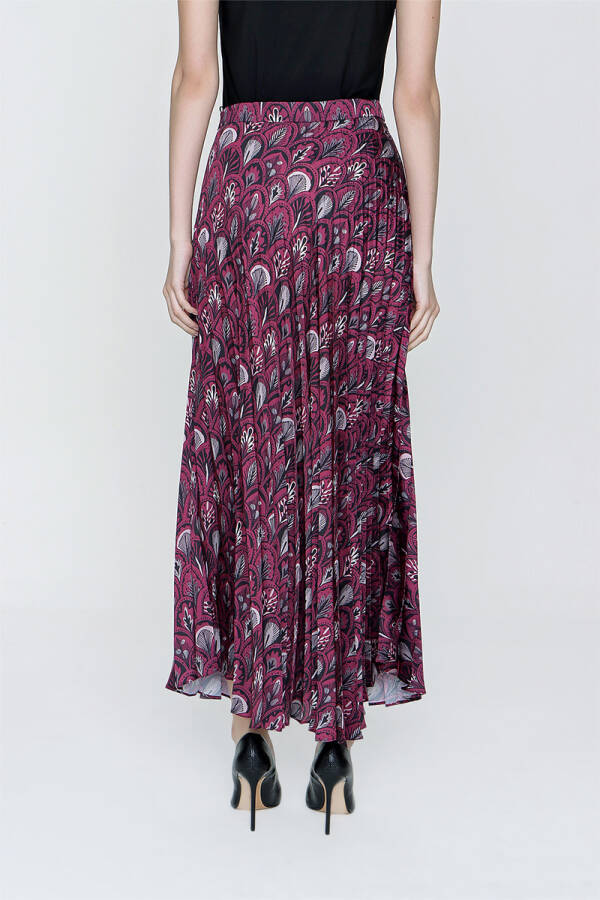 Mürdüm Desenli Pilise Etek - 6