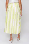 Yeşil Önden Düğmeli Çizgili Etek - 6