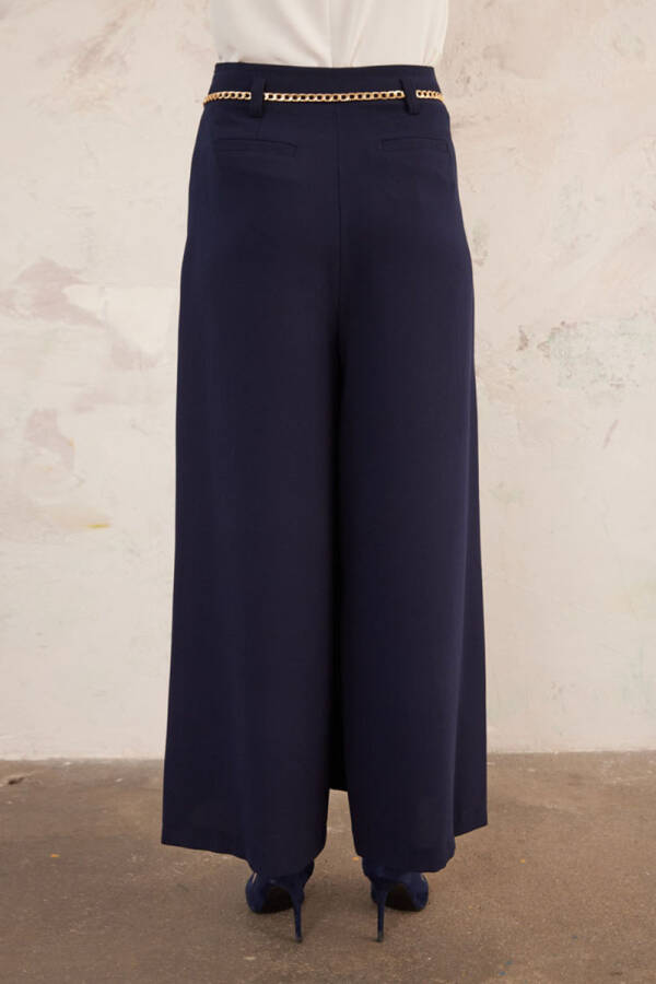 Lacivert Gold Zincirli Pantolon Etek - 7