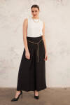 Siyah Gold Zincirli Pantolon Etek - 3