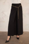 Siyah Gold Zincirli Pantolon Etek - 7