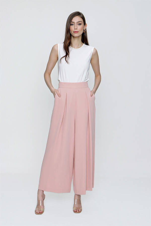 Pudra Cep Detaylı Pantolon Etek - 1