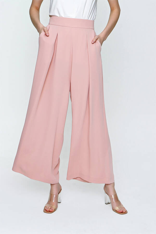 Pudra Cep Detaylı Pantolon Etek - 3