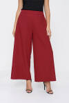 Bordo Geniş Paça Pantolon Etek - 3