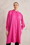 Fuşya Saten Tunik - 1