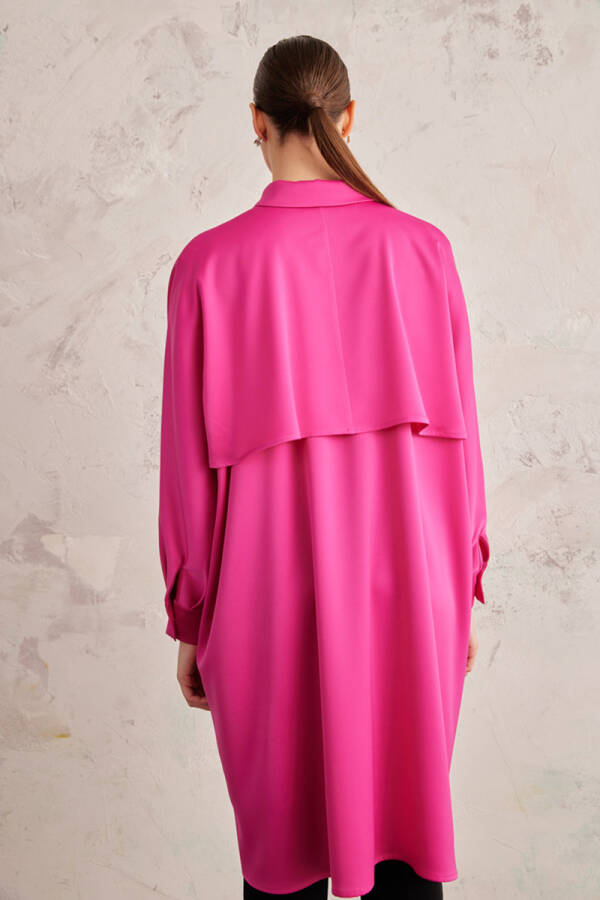 Fuşya Saten Tunik - 6