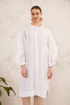 Beyaz Kol Detaylı Tunik - 6