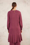 Bordo Leopar Jakarlı Tunik - 6