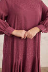 Bordo Leopar Jakarlı Tunik - 5