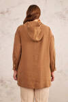 Kahverengi Kapüşon Detaylı Tunik - 6
