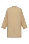 Bej Asimetrik Kesim Keten Tunik - 2