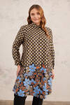 Siyah Baklava Desenli Tunik - 5