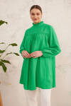 Yeşil Yakası Fırfırlı Robalı Tunik - 6
