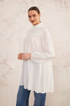 Beyaz Yakası Fırfırlı Robalı Tunik 