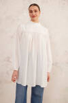Beyaz Yakası Fırfırlı Robalı Tunik - 2