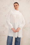 Beyaz Yakası Fırfırlı Robalı Tunik - 3