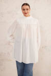 Beyaz Yakası Fırfırlı Robalı Tunik - 5