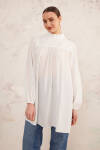 Beyaz Yakası Fırfırlı Robalı Tunik - 6